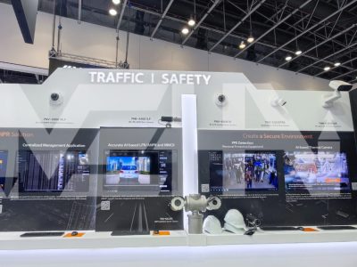 نمایی از یک غرفه دارای سامانه های مانیتورینگ در نمایشگاه intersec 2024